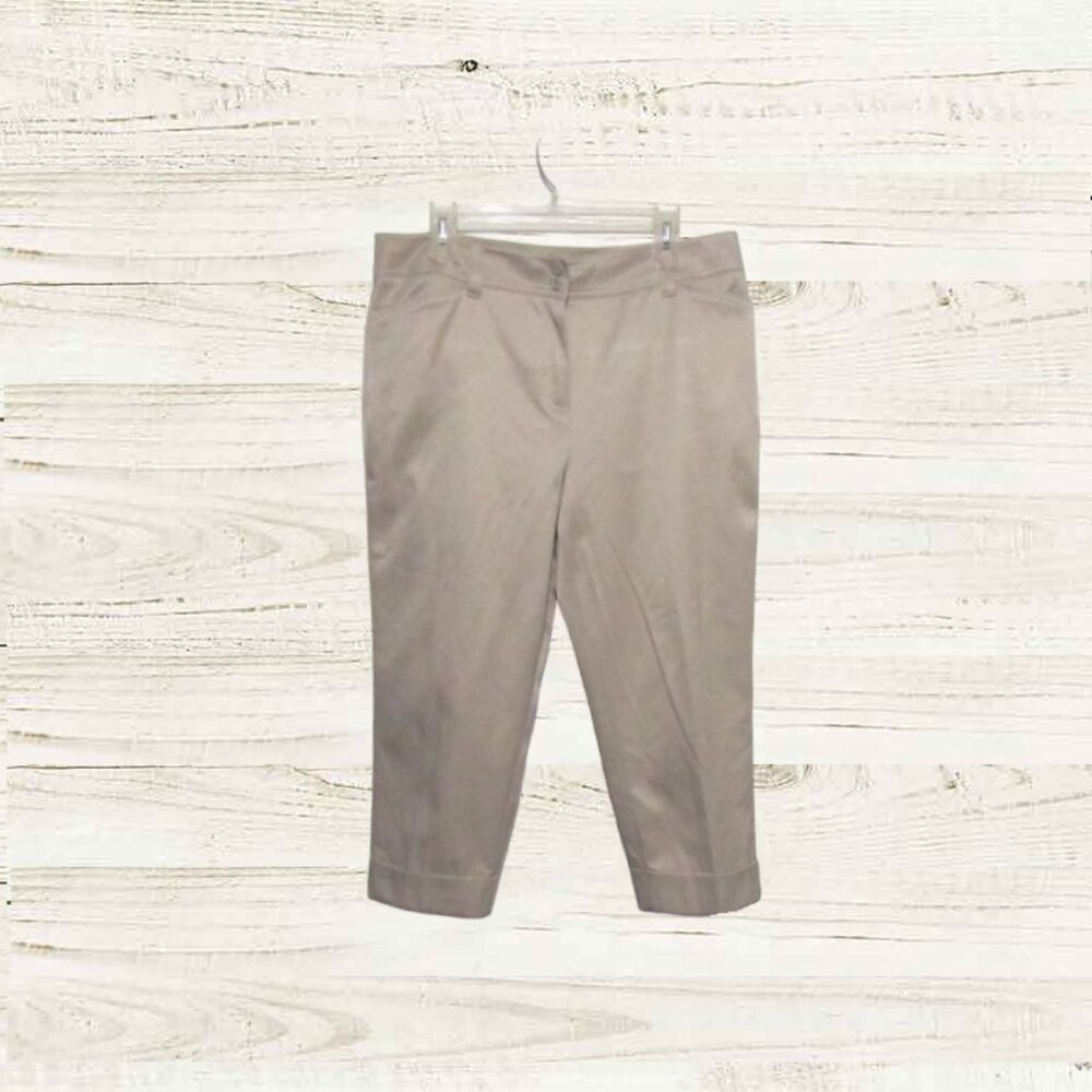 Cato womens size 14 pants dressy slacks color beige straight legs Nwot